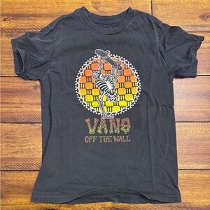 Vans Black Kids T-Shirt with Orange and Yellow Graphic